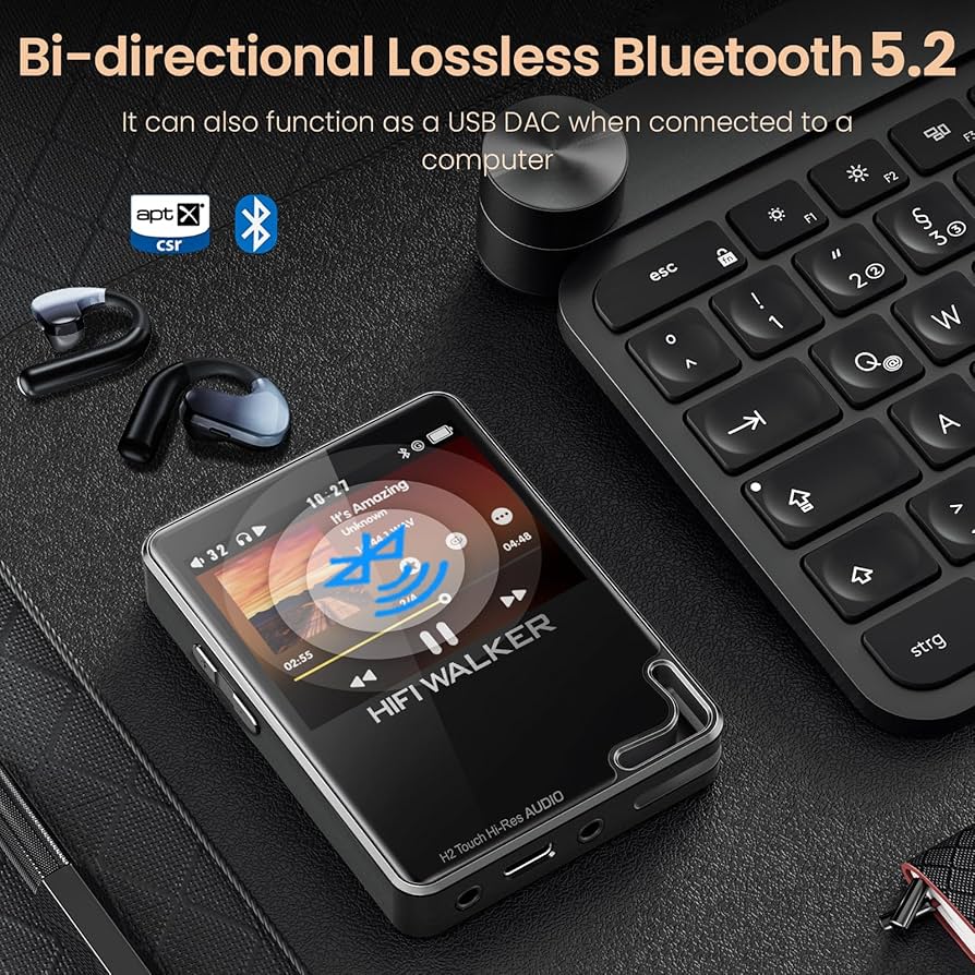 エフィかる♪ミュージック　Hi-Res AUDIO PLAYER 64GB Hifi Walker H2 Hi-Res MP3 Music Player Bluetooth with 64GB